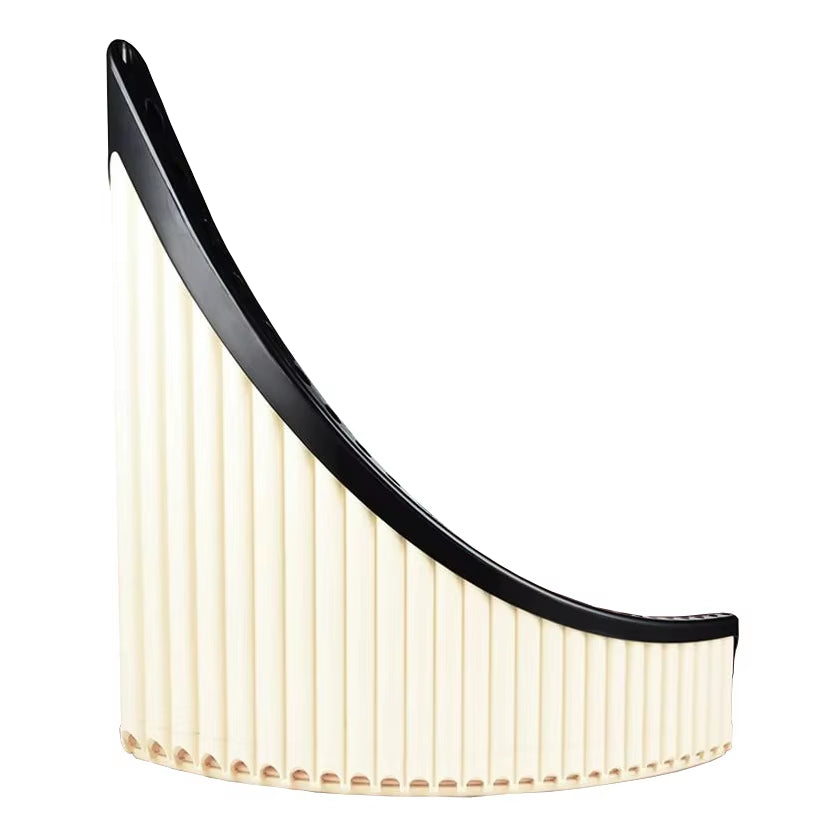 Pan flute with cream pipes and black curved top for ABS Pan Flute for Students