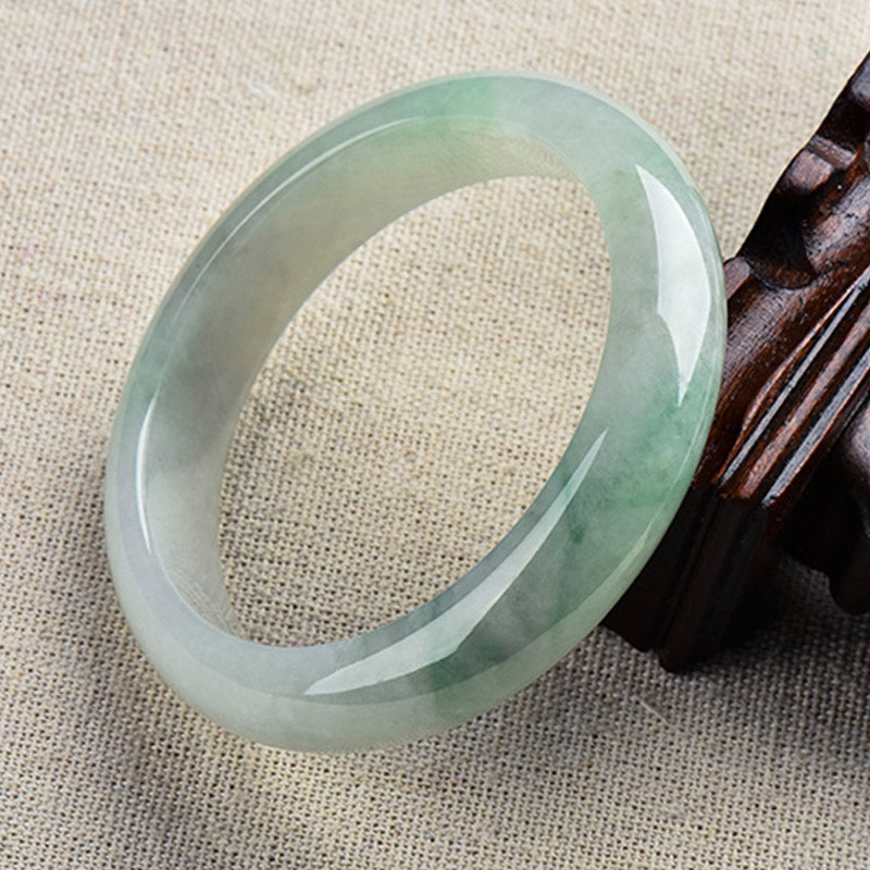 Natural Jade Luck Bangle Bracelet - Prosperity & Healing