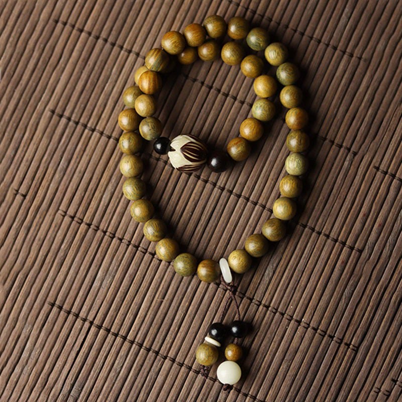 Green Sandalwood Lotus Soothing Double Wrap Bracelet