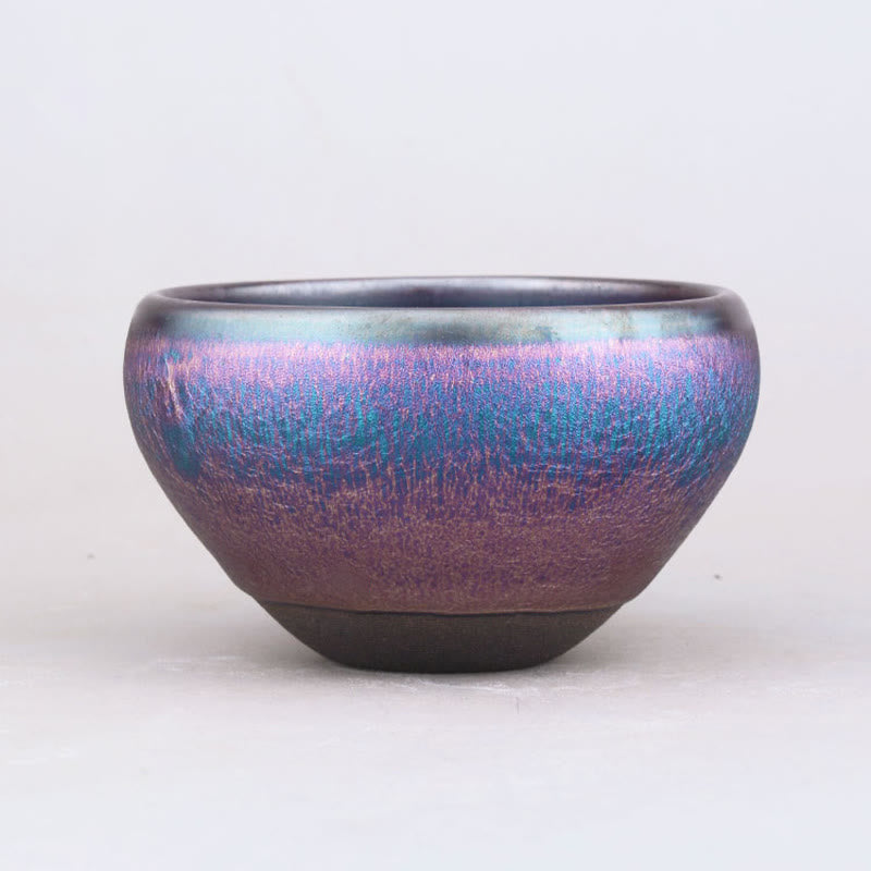 Handmade Aurora Jian Zhan Ceramic Teacup 8.5cm Mindfulness Cup