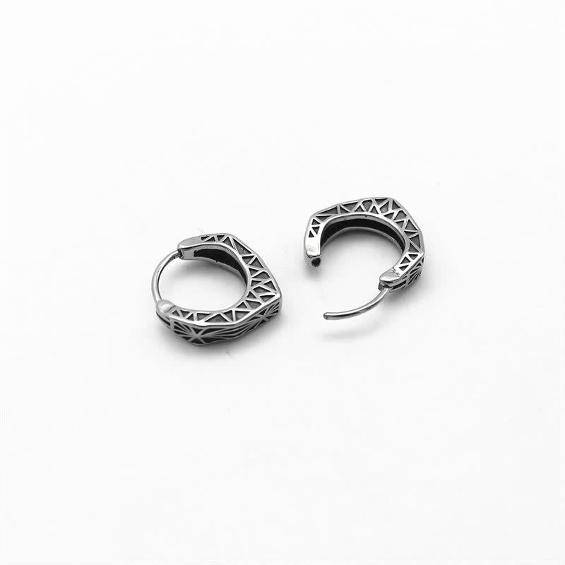 Titanium Steel Viking Hoop Balance Earrings