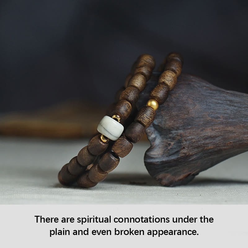15cm Agarwood 999 Gold Double Wrap Spiritual Bracelet