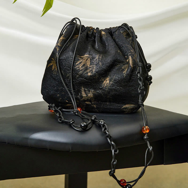 Acetate Yoga Bag with Bamboo Leaves Pattern | Lightweight & Eco-Friendly