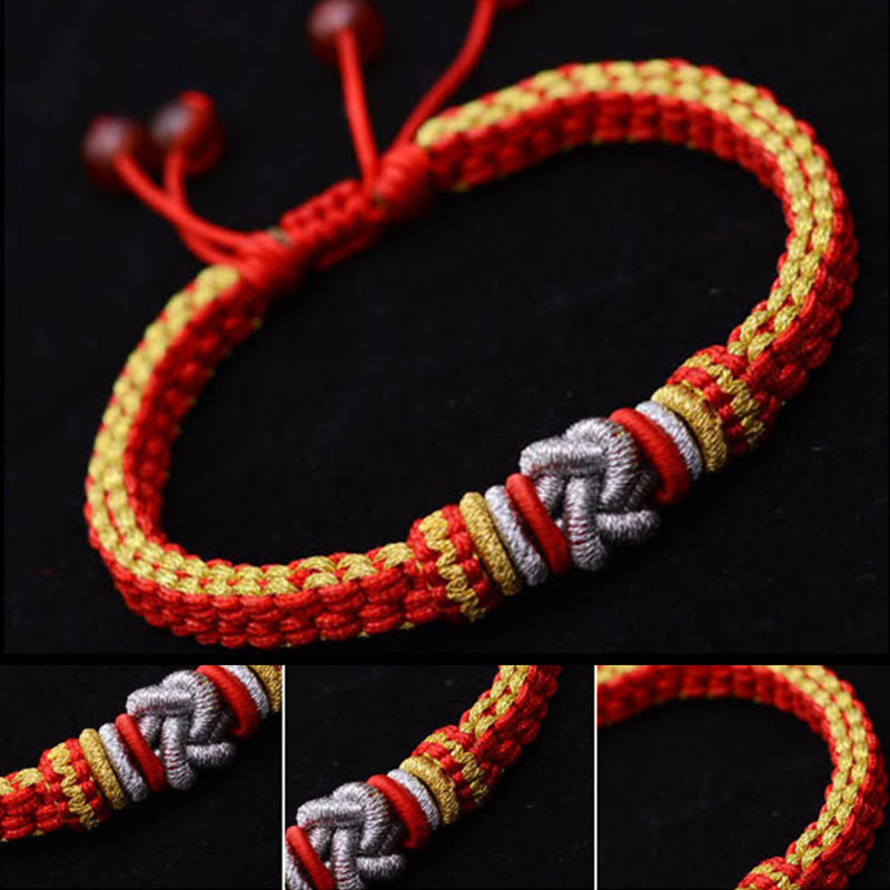 Handmade Red String True Love Knot Bracelet for Luck