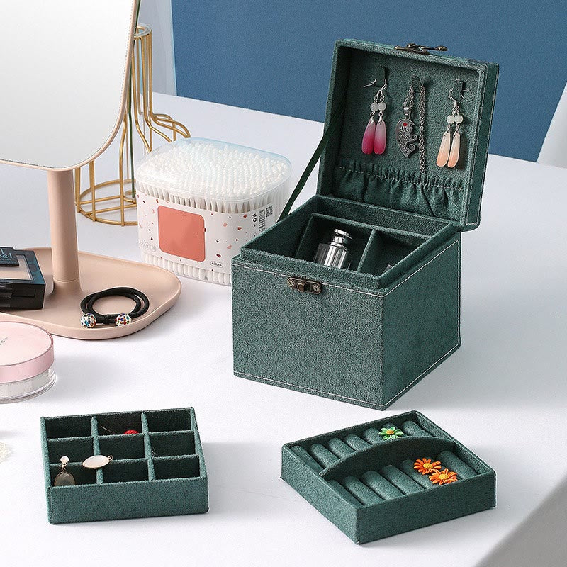Three-Layer Flannel Jewelry Box Organizer | Zen Decor