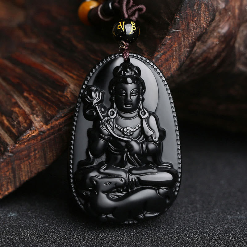 Chinese Zodiac Black Obsidian Purification Necklace