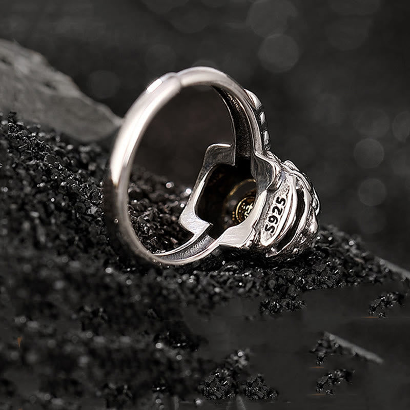 Adjustable 925 Sterling Silver PiXiu Copper Coin Wealth Ring