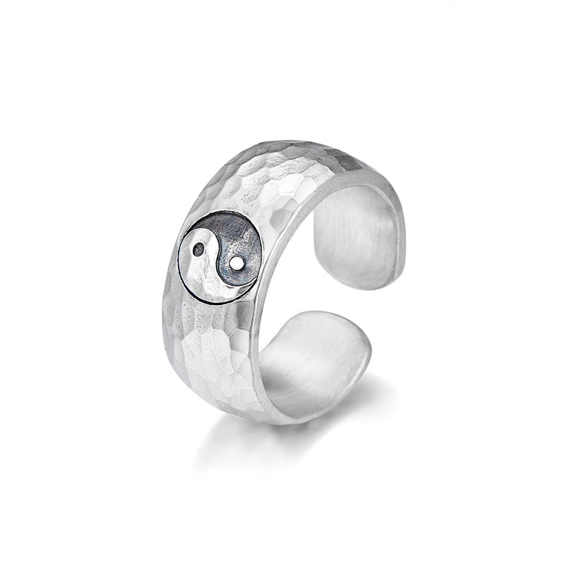 Adjustable 999 Silver Yin Yang Bagua Harmony Ring