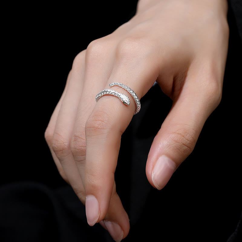 Adjustable 999 Sterling Silver Snake Ring
