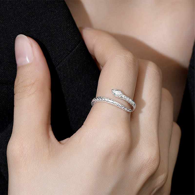 Adjustable 999 Sterling Silver Snake Ring