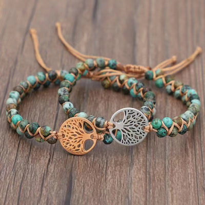 Adjustable African Turquoise Tree of Life Bracelet 16-30cm