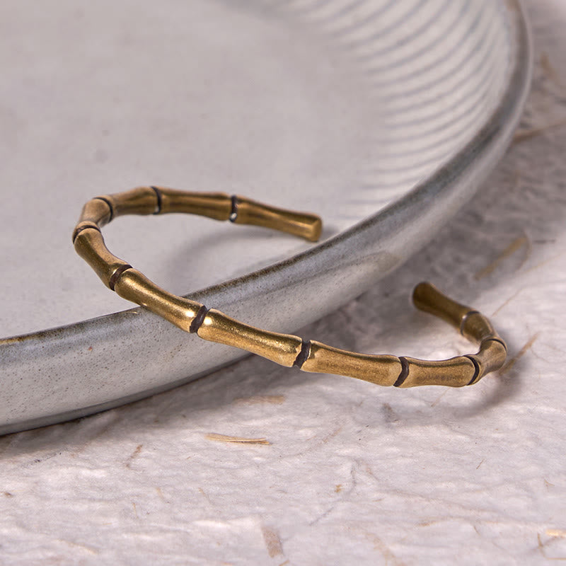 Adjustable Copper Bamboo Spiritual Bracelet for Strength & Luck