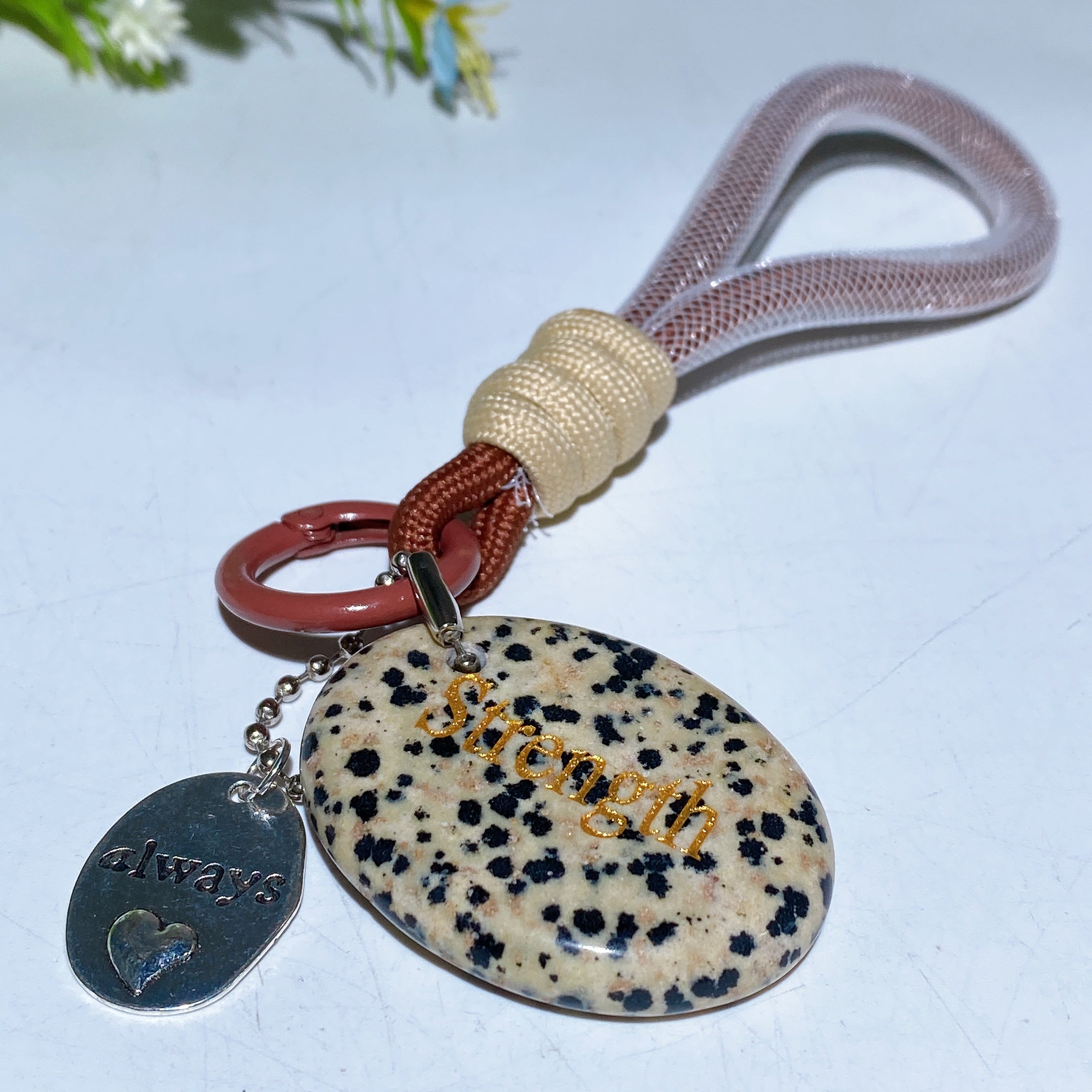 Adjustable Crystal Key Ring Set for Car Mirror Charm Collection