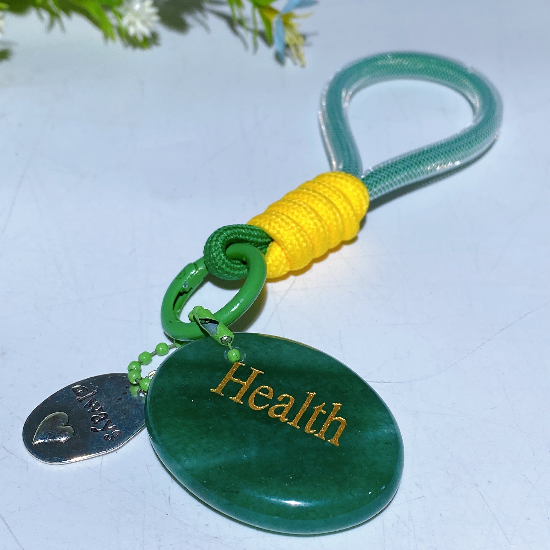 Adjustable Crystal Key Ring Set for Car Mirror Charm Collection