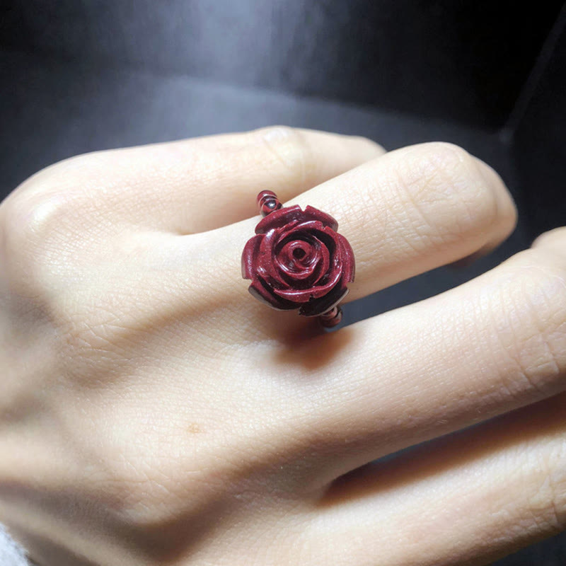 Adjustable Garnet PiXiu Ring with Om Mani Padme Hum for Protection