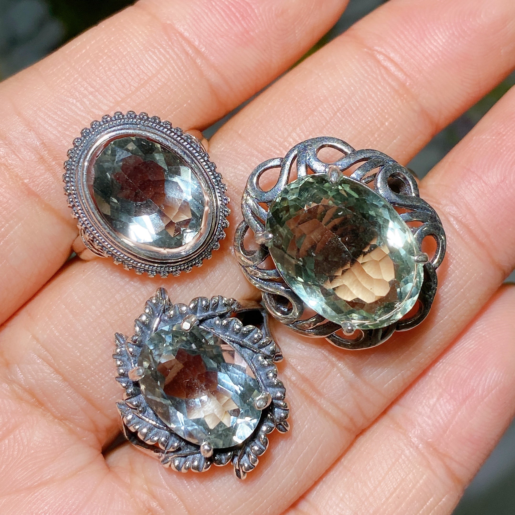 Adjustable Green Amethyst Ring for Healing & Spiritual Balance