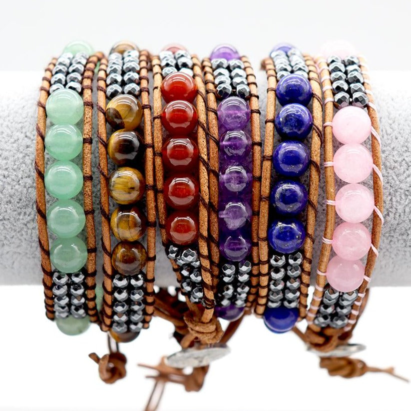 Adjustable Hand-Knitted Spiritual Crystal Stone Bracelet