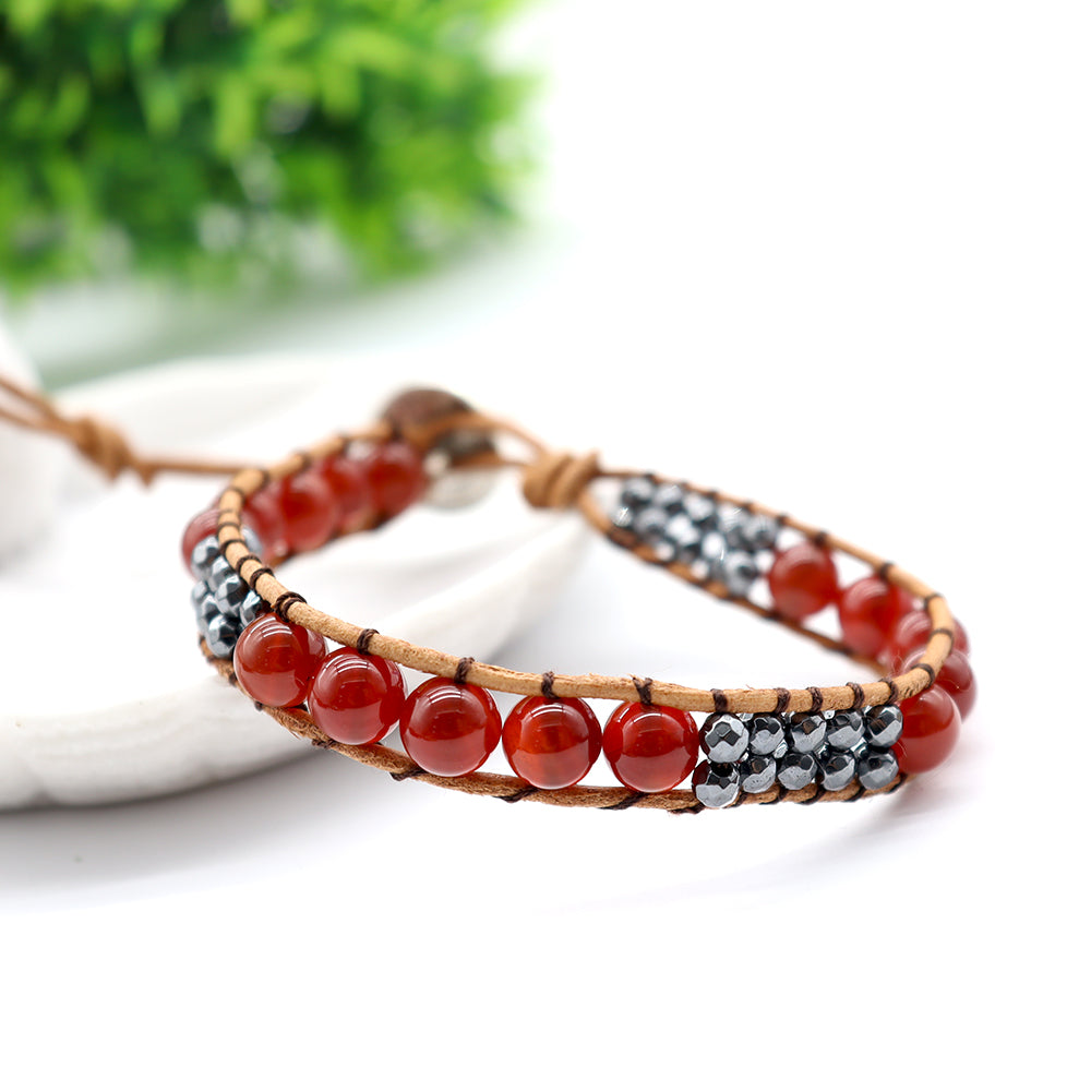 Adjustable Hand-Knitted Spiritual Crystal Stone Bracelet