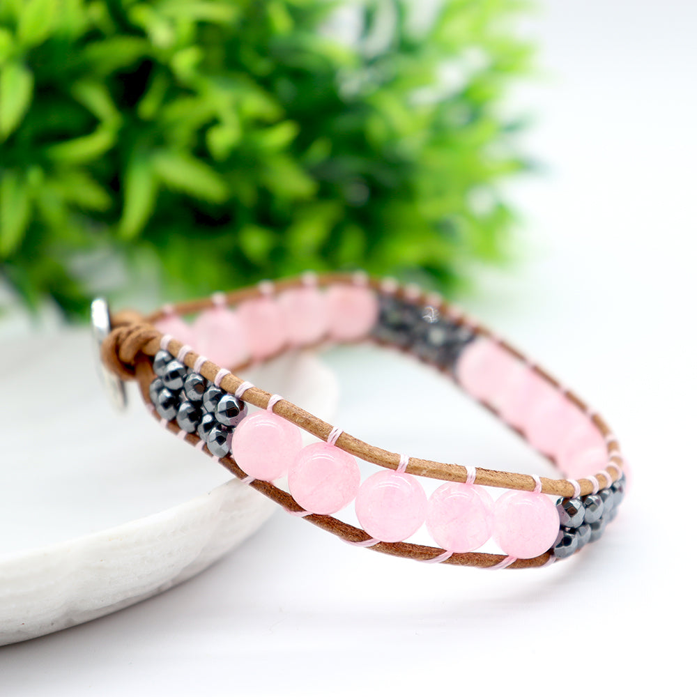 Adjustable Hand-Knitted Spiritual Crystal Stone Bracelet