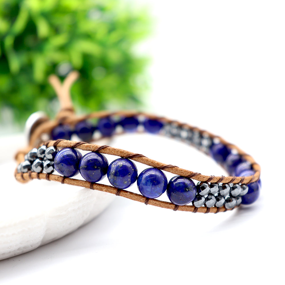 Adjustable Hand-Knitted Spiritual Crystal Stone Bracelet