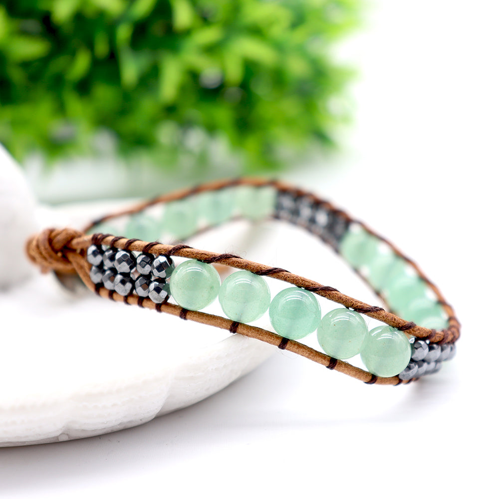 Adjustable Hand-Knitted Spiritual Crystal Stone Bracelet