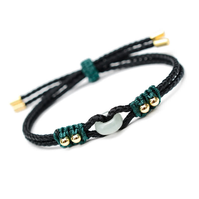 Adjustable Jade Bracelet with Peace Buckle for Abundance