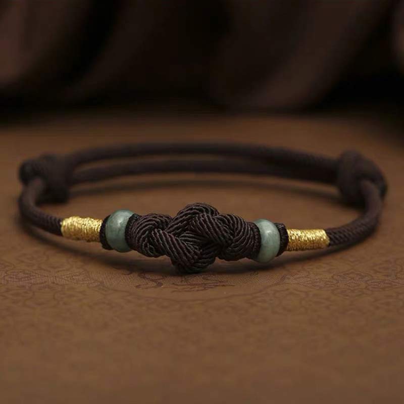 Adjustable Jade Luck Bracelet | Red String Fortune Knot