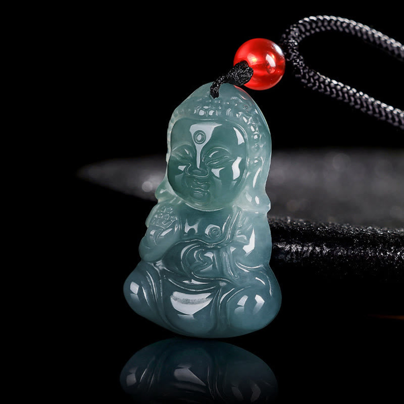 Adjustable Jade Prosperity Buddha Necklace Pendant 60cm