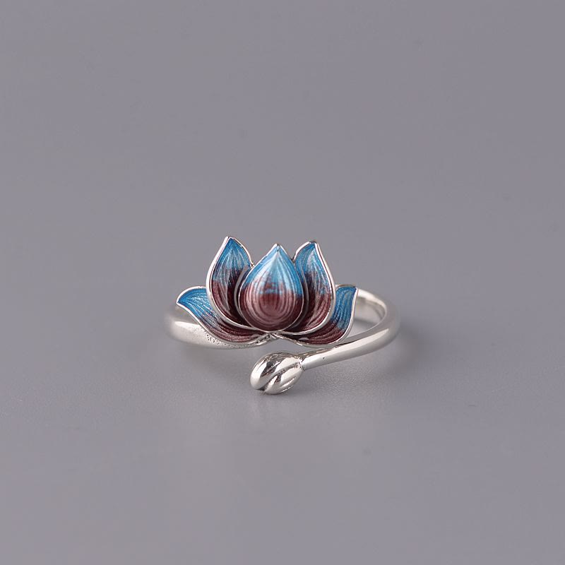 Adjustable Lotus Ring in 925 Sterling Silver for New Beginnings