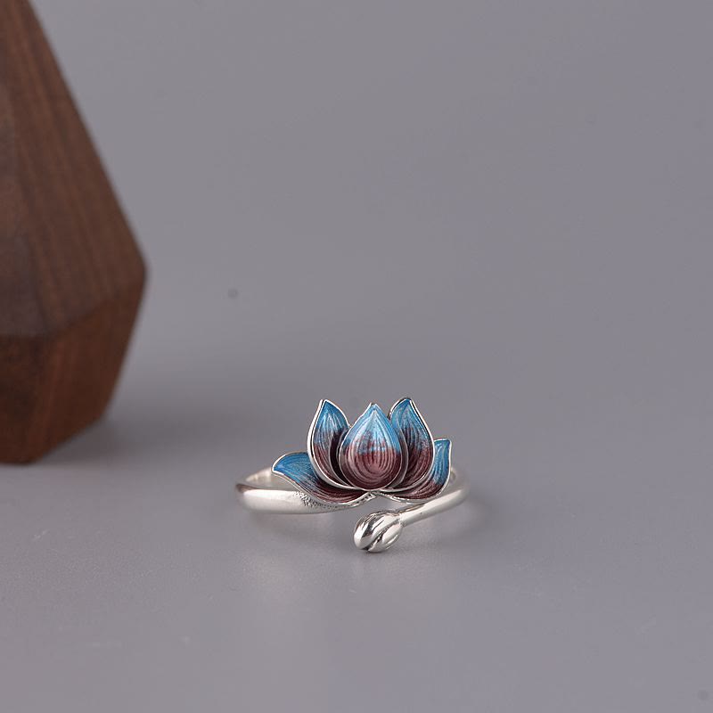 Adjustable Lotus Ring in 925 Sterling Silver for New Beginnings