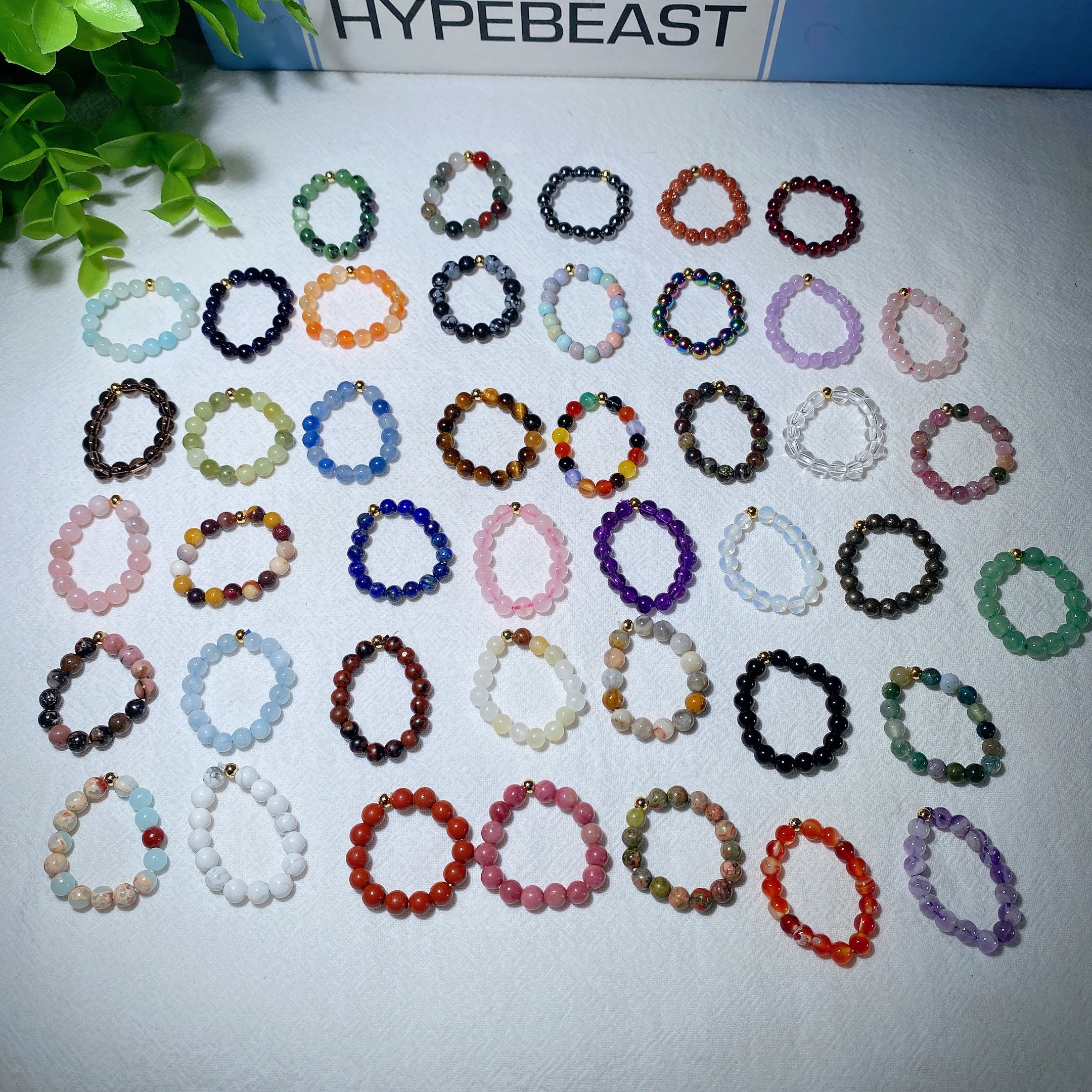 Adjustable Mixed Crystal Healing Spiritual Ring for Meditation