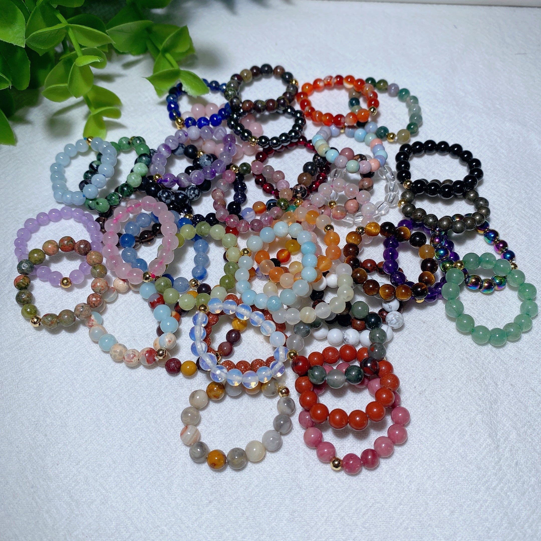 Adjustable Mixed Crystal Healing Spiritual Ring for Meditation