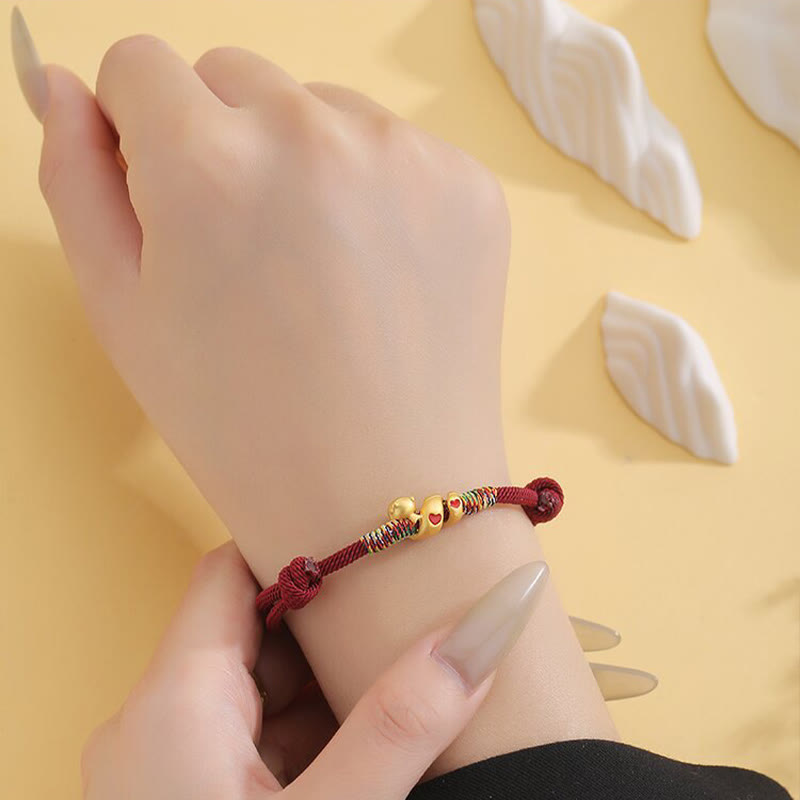 Adjustable Red String Snake Protection Bracelet Copper Alloy