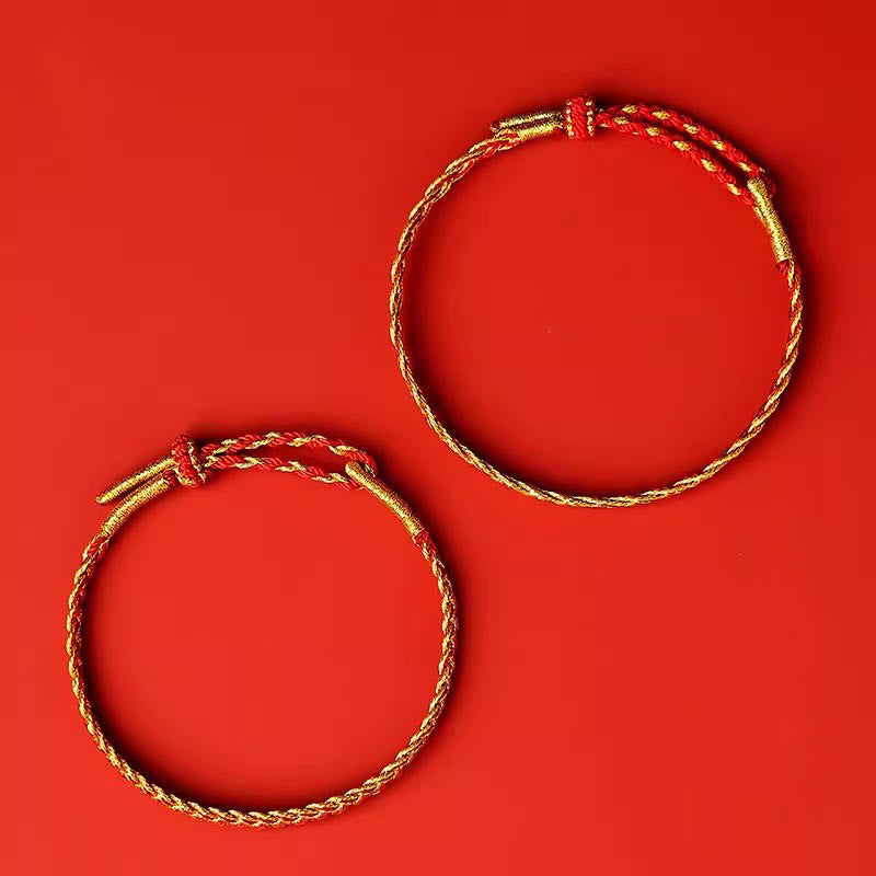 Adjustable Red String Yellow String Luck Bracelet 14-22cm