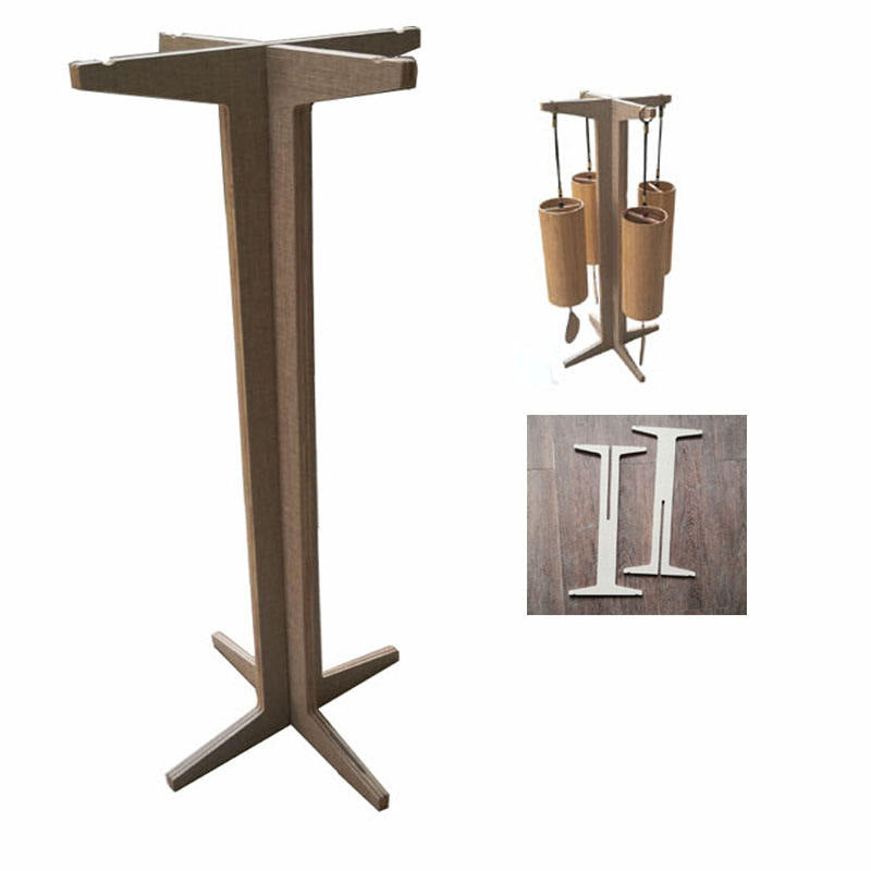 Metal T-shaped display stand with cross base for Adjustable Stand for Chimes