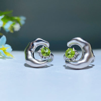 Adjustable Sterling Silver Labradorite Moon & Star Ring