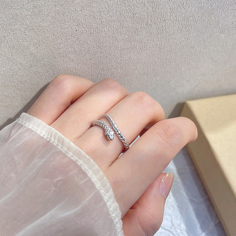 Adjustable Sterling Silver Snake Ring