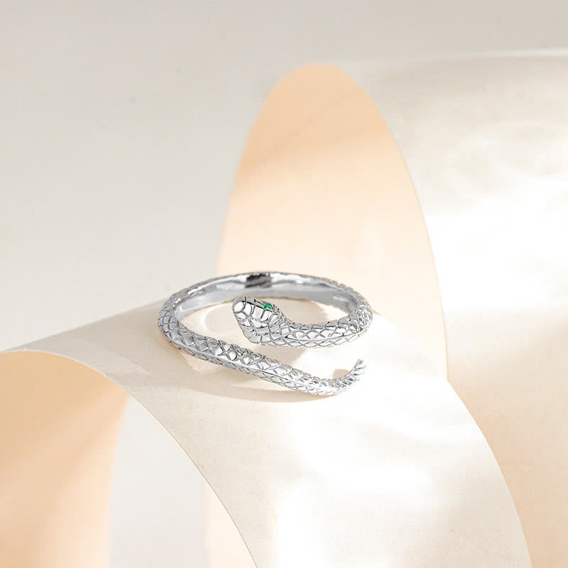 Adjustable Sterling Silver Snake Ring