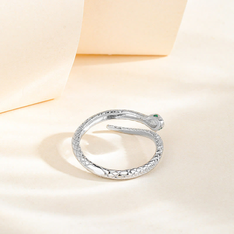 Adjustable Sterling Silver Snake Ring