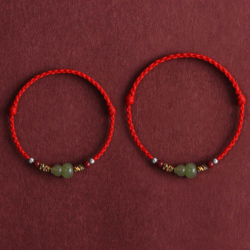 Adults Hetian Jade Gourd Protection Bracelet