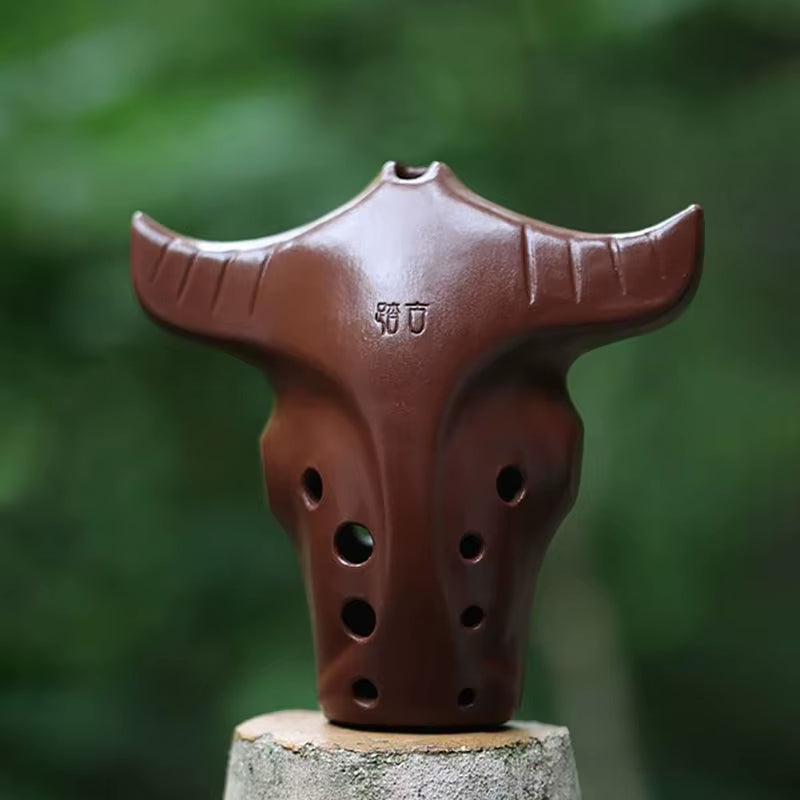 10 Holes Bull Head Xun G F Tone Handmade Professional Ceramic Ocarina Flute Beginner Adult Xun Rare Musical Instruments Gifts