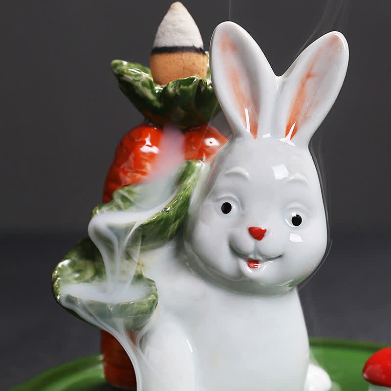 Year of the Rabbit Ceramic Incense Burner with Bunny Design