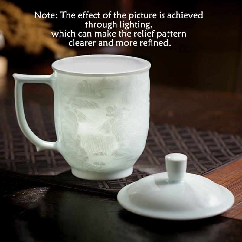 Great Wall Jingdezhen Porcelain Teacup 400ml Office Mug