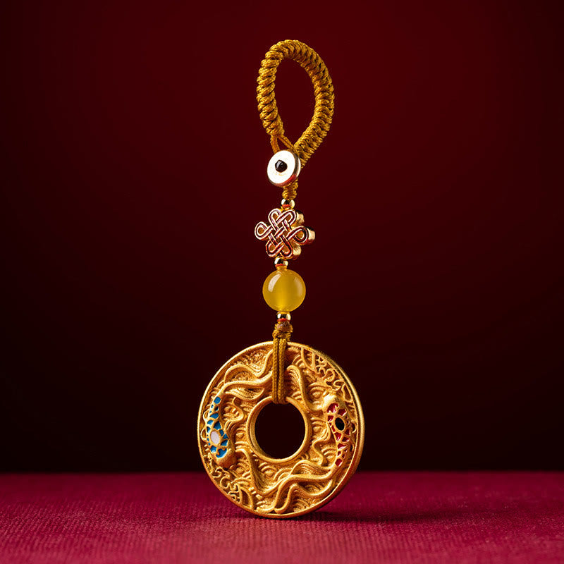 Double Koi Fish Peace Buckle Key Chain | Wealth & Luck Charm