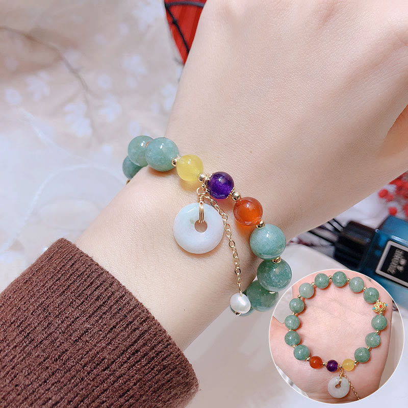 Jade Red Agate Peace Buckle Confidence Bracelet