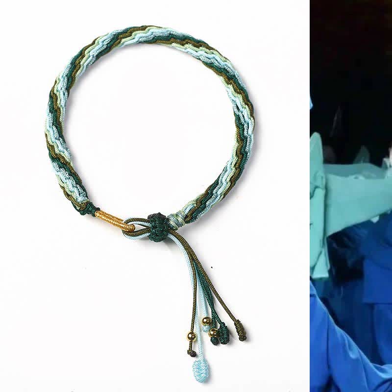 Reincarnation Knot White Jade Luck Protection Bracelet