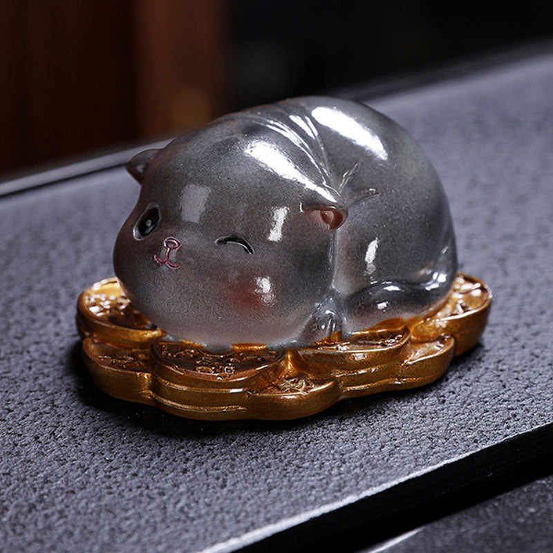 Color Changing Mini Cat Resin Tea Pet | Zen Decor Figurine