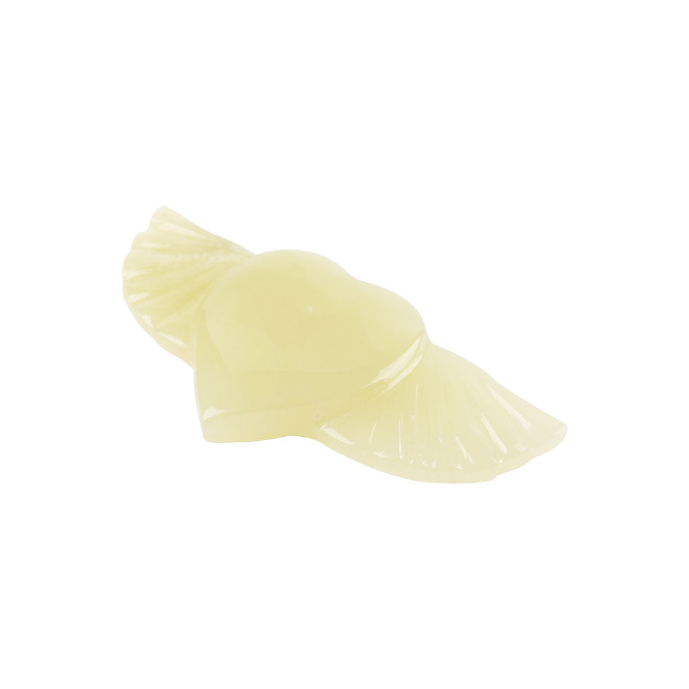 Afghan Jade Crystal Heart with Wings Carving 14.5cm