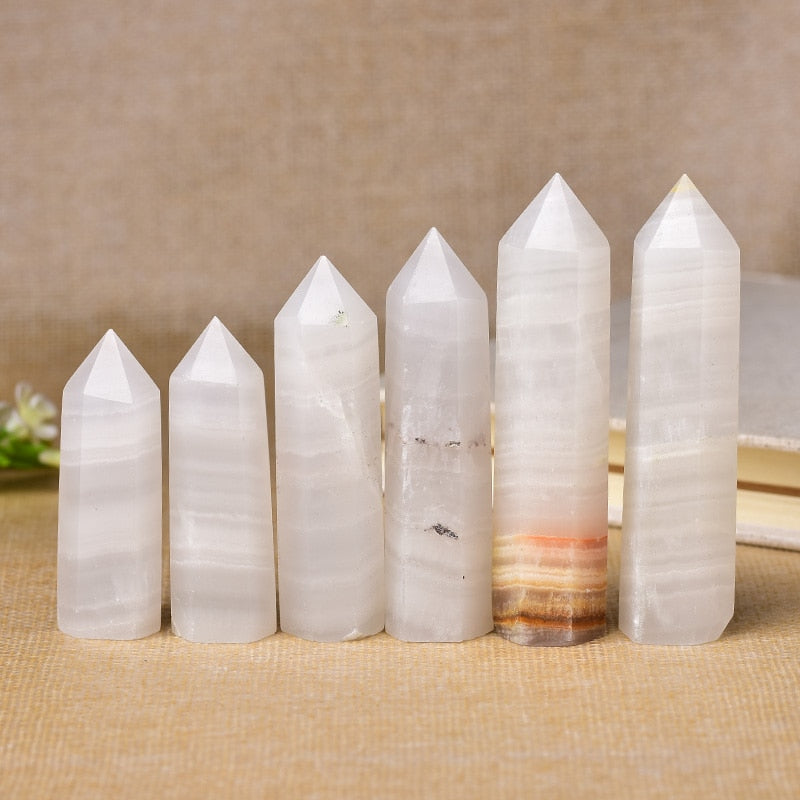 Afghan White Jade Tower 2-3 Inch