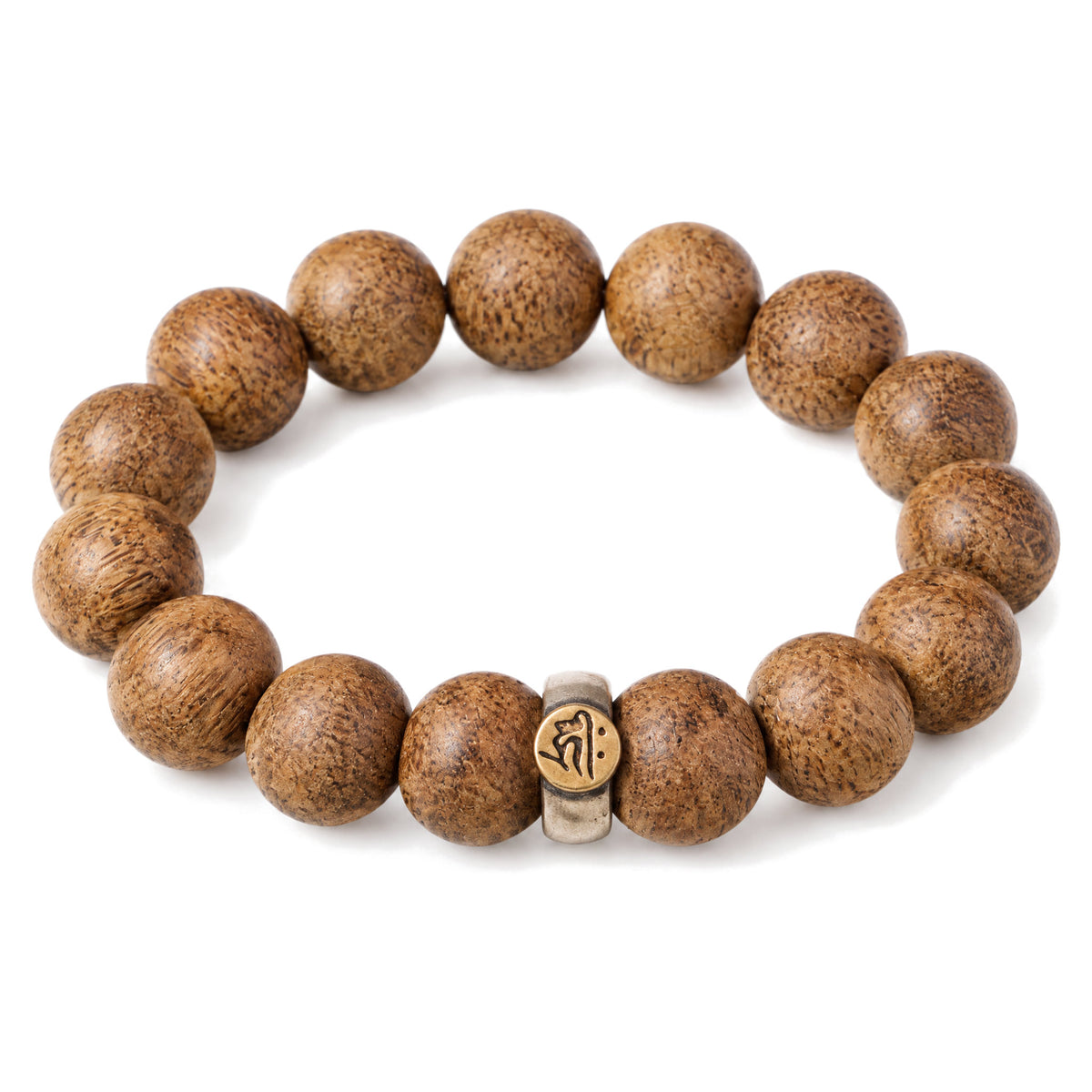 Natural Agarwood Chinese Zodiac Peace Bracelet 12mm Beads, all styles, on a white background